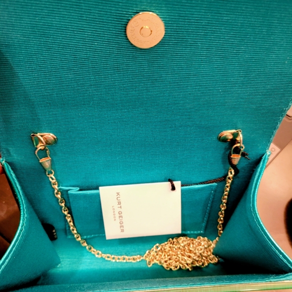 KURT GEIGER LONDON Crystals Embellished Party Envelope Clutch/Crossbody - Picture 6 of 13